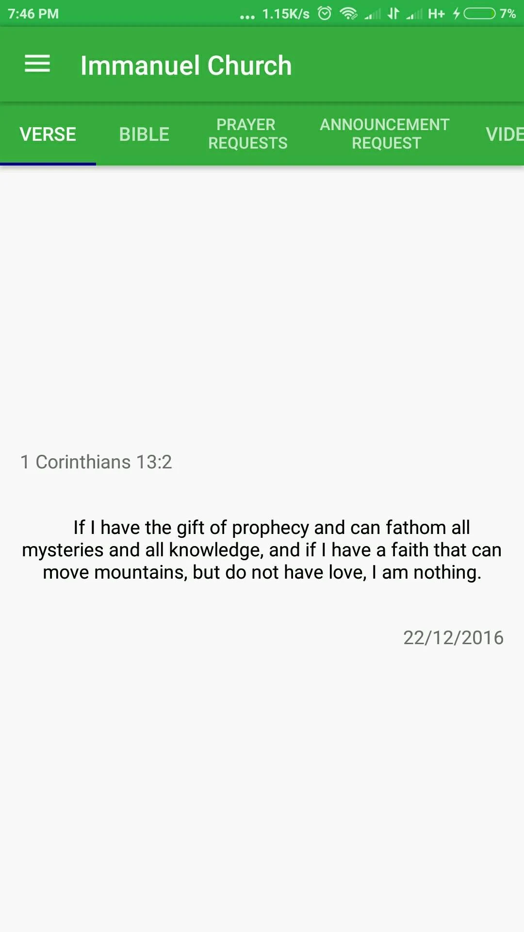 Immanuel Church – Multi-User App with Bible, Events & Quiz screenshot 1