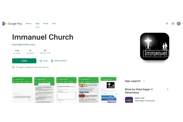 Immanuel Church – Multi-User App with Bible, Events & Quiz