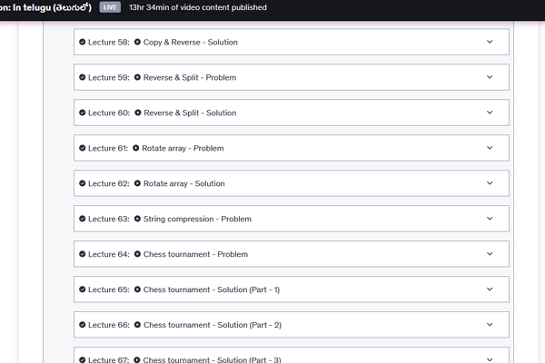 Teaching Data Structures & Algorithms on Udemy – English & Telugu screenshot 2