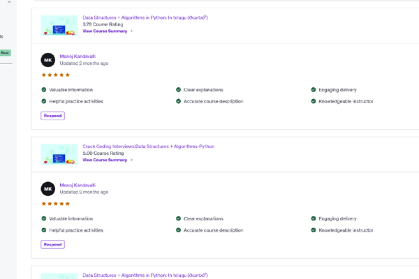 Teaching Data Structures & Algorithms on Udemy – English & Telugu screenshot 3